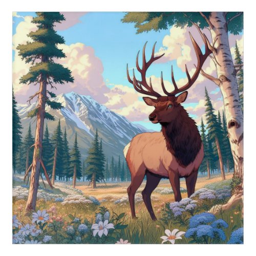 A deer amidst nature acrylic print