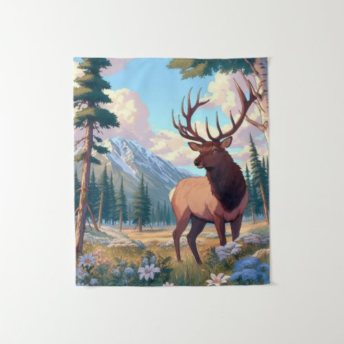 A deer amidst nature tapestry