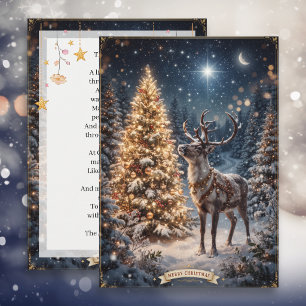 A Deer and the North Star Personalized Christmas Holiday Card