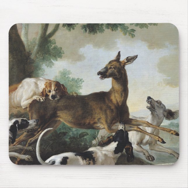 A Deer Chased by Dogs, 1725 Mouse Pad (Front)