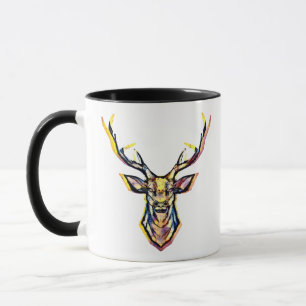 A deer head as a colorful picture in watercolor st mug