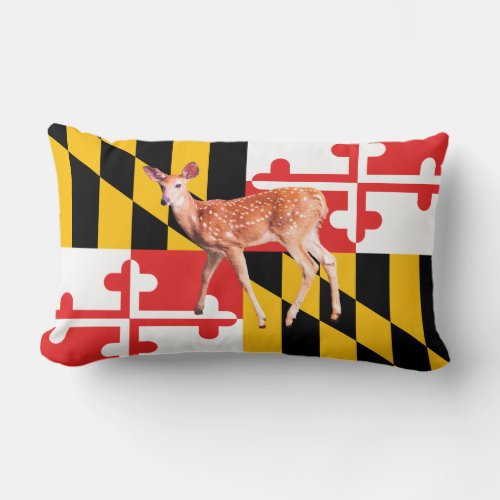 A deer in Maryland   Lumbar Pillow