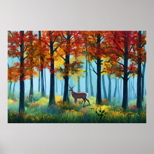 A Deer in The Trees Poster