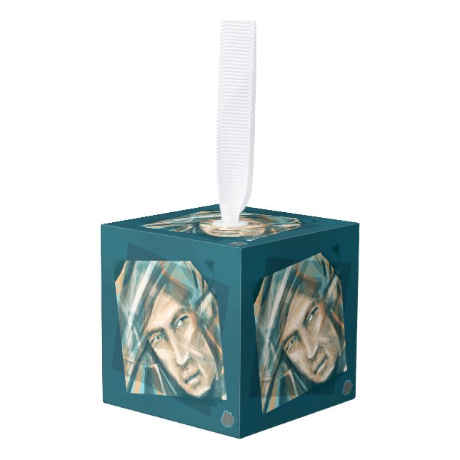 A Defiant Green Elf Cube Ornament (Front Angled)