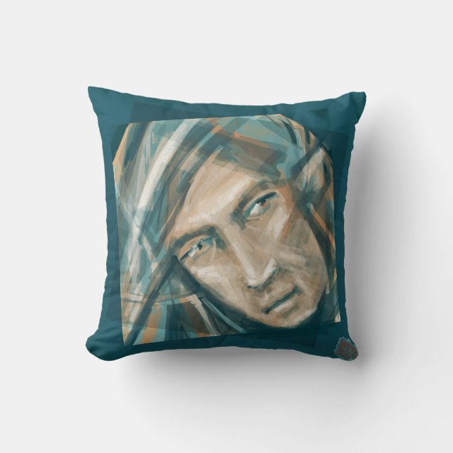 A Defiant Green Elf Throw Pillow (Front)