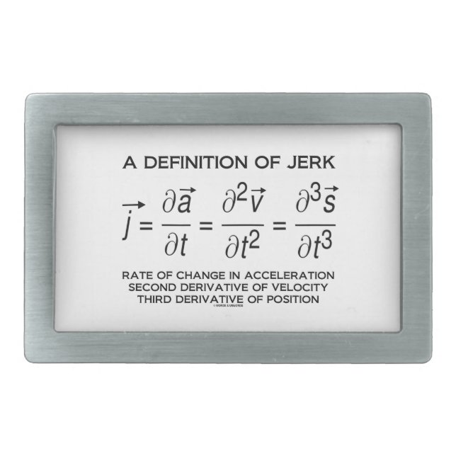 A Definition Of Jerk (Physics Equation Humor) Belt Buckle (Front)