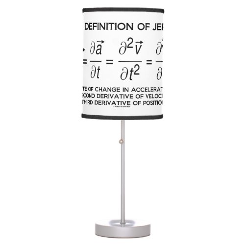 A Definition Of Jerk Physics Equation Humor Table Lamp