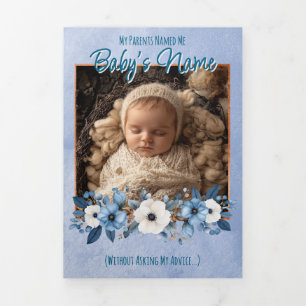 A Delicate & Humorous Birth Announcement - Blue