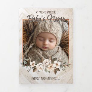A Delicate & Humorous Birth Announcement - Neutral