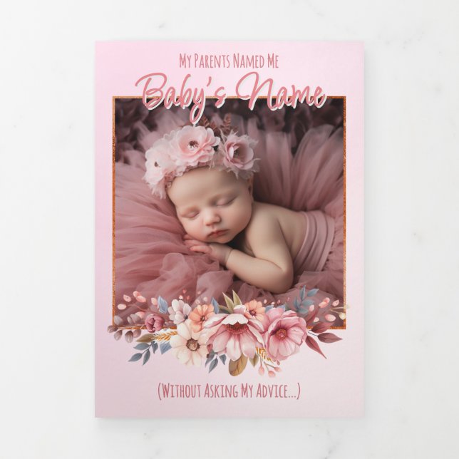 A Delicate & Humorous Birth Announcement - Pink (Cover)