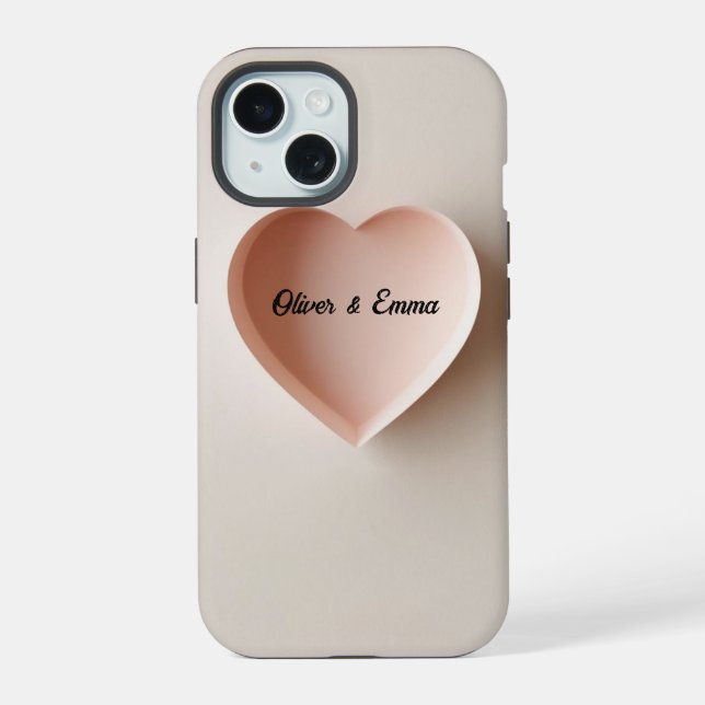 A delicate minimalist heart iphone case (Back)