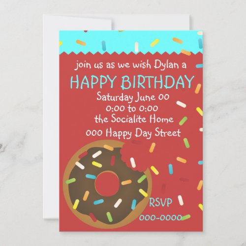 A Delicious Bite of Donut Personalized Invite