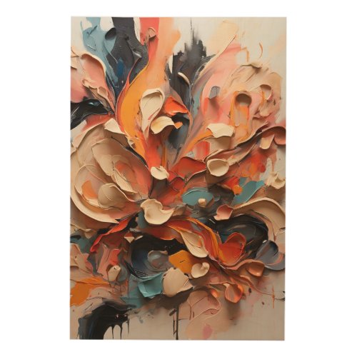 A delightful mixture of abstract and fluid forms  wood wall art