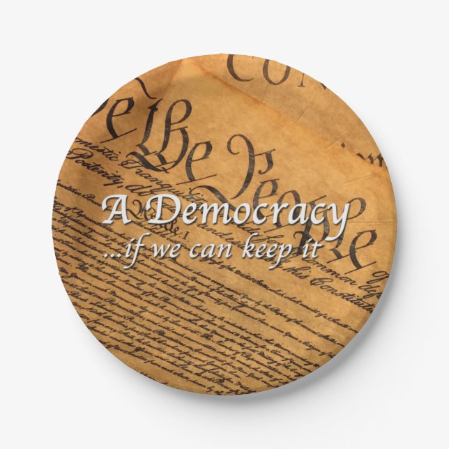 A Democracy If We Can Keep It Paper Plates (Front)