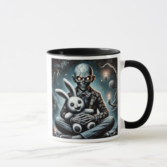 A demonic being with his white rabbit. mug (Right)