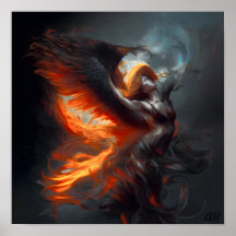 A Demonic Girl Flying in the Sky