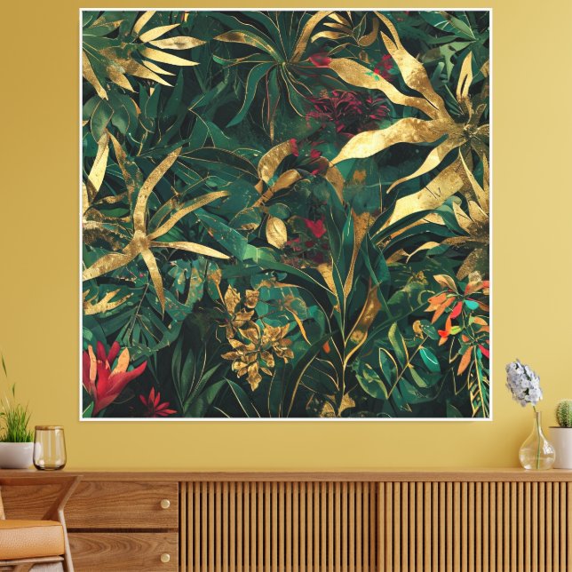 A Dense Abstract Jungle Harmony Canvas Print (Insitu(LivingRoom))