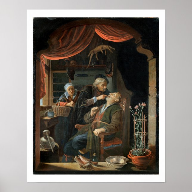 A Dentist Examining The Tooth of an Old Man (oil o Poster (Front)