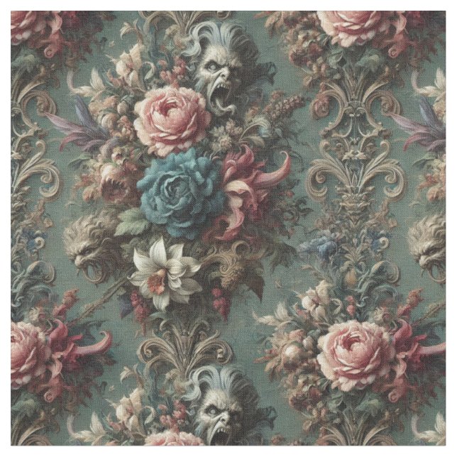 A Deranged Dirge – Gothic Classic Tile Fabric (Close Up)