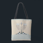 A desert Happy Hanukkah tote<br><div class="desc">raccoons, foxes, magpies celebrate Hanukkah with a sage Menorah. A tote for the season! ©TRFORSMAN</div>