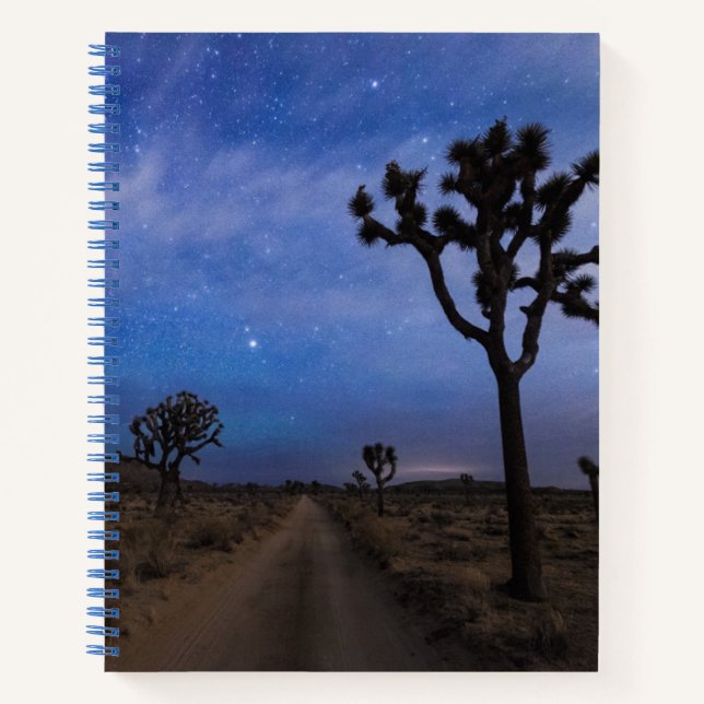 A Desert Road and Joshua Trees at Night Notebook (Front)