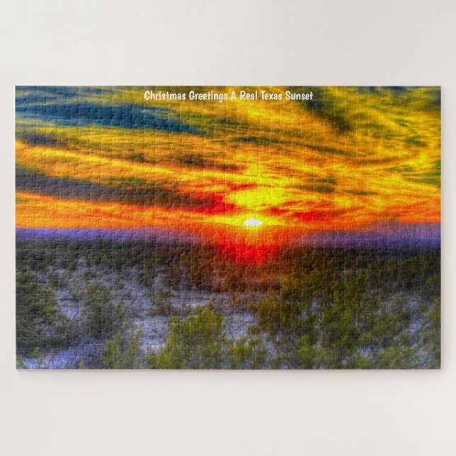 A Desert Sunset Texas . Jigsaw Puzzle (Horizontal)