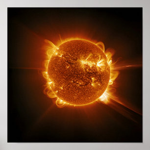 A design featuring a view of the Sun from space Poster