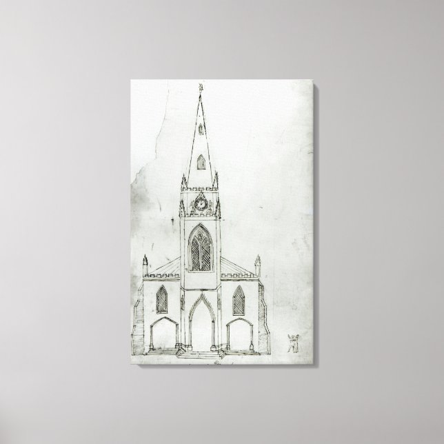 A Design for a Church, 1821 Canvas Print (Front)