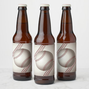 A Design of a Base or Soft Ball Beer Bottle Label