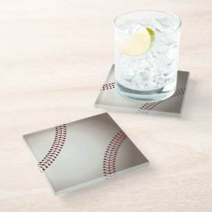 A Design of a Base or Soft Ball Glass Coaster