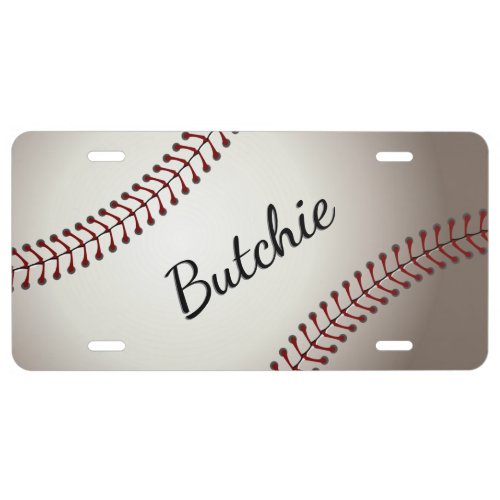 A Design of a Base or Soft Ball License Plate