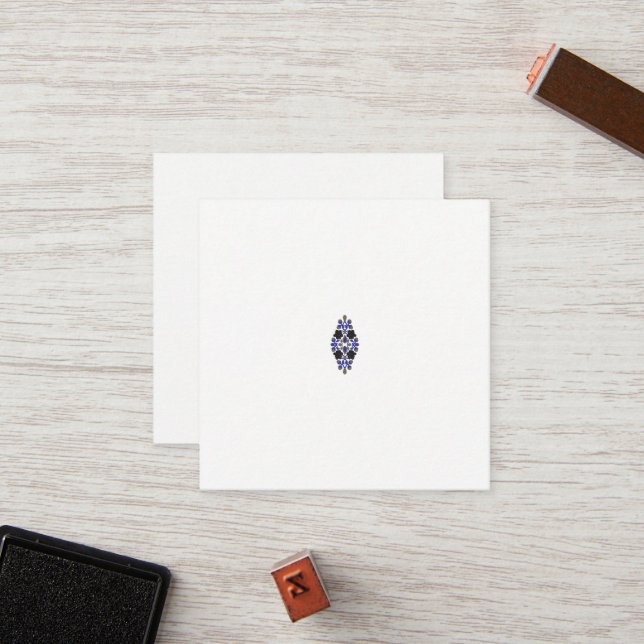 a design of a blue and black flower loyalty card (Front/Back In Situ)