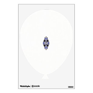 a design of a blue and black flower wall decal