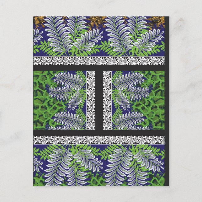 a design of a green and yellow pattern flyer (Front)