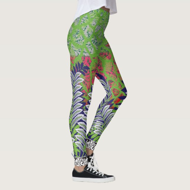 a design of a green and yellow pattern leggings (Right)