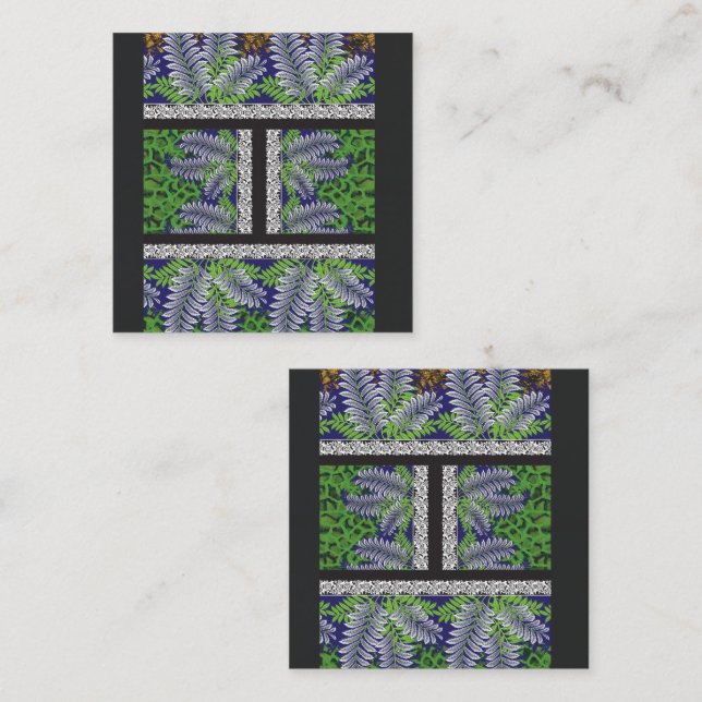 a design of a green and yellow pattern loyalty card (Front/Back)