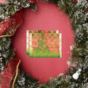 a design of a mirror and some plants foil holiday postcard