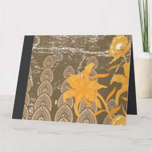 a design of a painting with yellow flowers on it thank you card