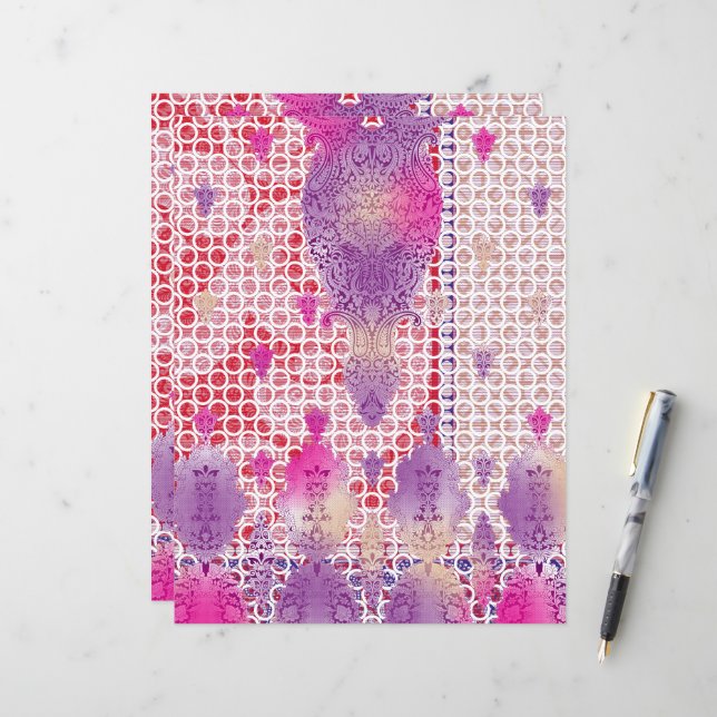 a design of a purple background with dots (Front/Back In Situ)