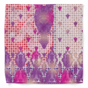 a design of a purple background with dots bandana