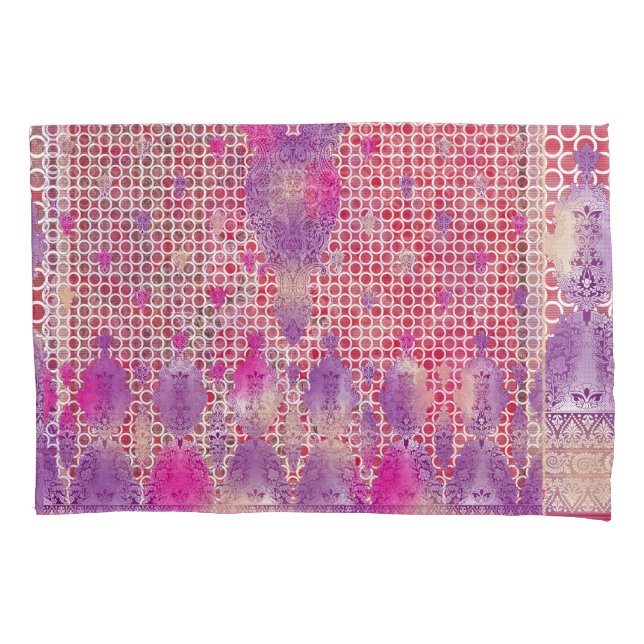 a design of a purple background with dots pillow case (Front)