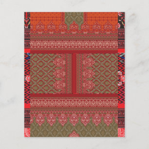 a design of a red and beige pattern flyer