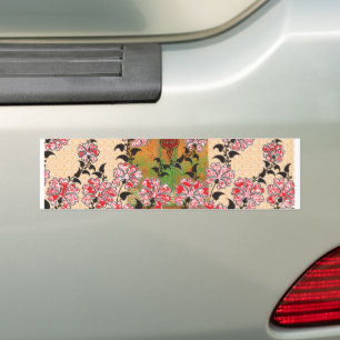 a design of a red and black wall hanging bumper sticker