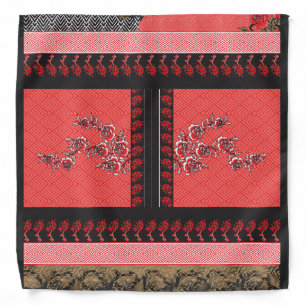 a design of a red and black wallpaper bandana