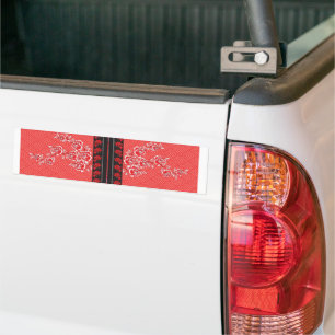 a design of a red and black wallpaper bumper sticker
