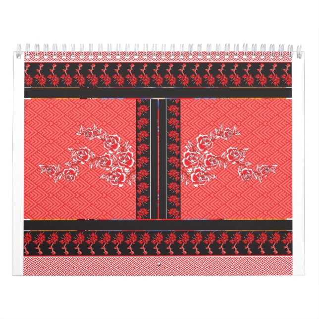 a design of a red and black wallpaper calendar (Cover)