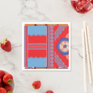 a design of a red and blue pattern napkins