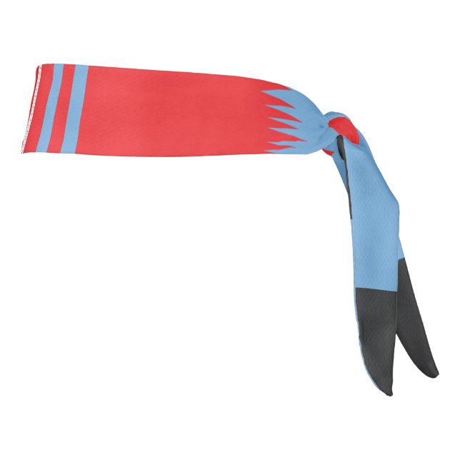 a design of a red and blue pattern tie headband (Rotate 90)