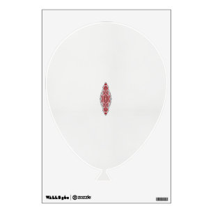 a design of a red and white pattern wall decal