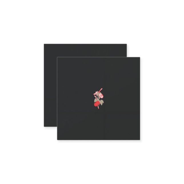 a design of a red flower on a white background loyalty card (Front/Back In Situ)